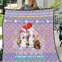 Unicorn Naughty List Quilt Christmas Funny - Wonder Print Shop
