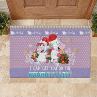 Unicorn Naughty List Rubber Doormat Christmas Funny - Wonder Print Shop