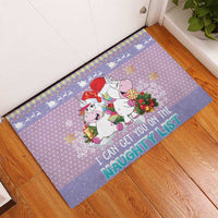 Unicorn Naughty List Rubber Doormat Christmas Funny - Wonder Print Shop