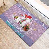 Unicorn Naughty List Rubber Doormat Christmas Funny - Wonder Print Shop