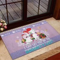 Unicorn Naughty List Rubber Doormat Christmas Funny - Wonder Print Shop