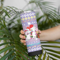 Unicorn Naughty List Skinny Tumbler Christmas Funny - Wonder Print Shop