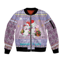 Unicorn Naughty List Sleeve Zip Bomber Jacket Christmas Funny - Wonder Print Shop