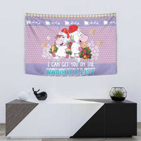 Unicorn Naughty List Tapestry Christmas Funny - Wonder Print Shop