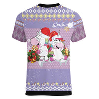 Unicorn Naughty List Women V-Neck T-Shirt Christmas Funny - Wonder Print Shop