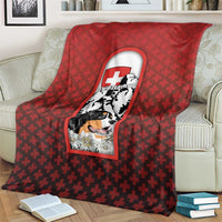 Switzerland Bernese Mountain Dog Blanket Edelweiss Coat Of Arms