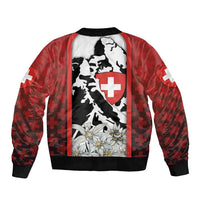Switzerland Bernese Mountain Dog Bomber Jacket Edelweiss Coat Of Arms