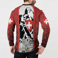 Switzerland Bernese Mountain Dog Button Sweatshirt Edelweiss Coat Of Arms
