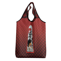 Switzerland Bernese Mountain Dog Grocery Bag Edelweiss Coat Of Arms