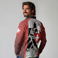 Switzerland Bernese Mountain Dog Long Sleeve Polo Shirt Edelweiss Coat Of Arms