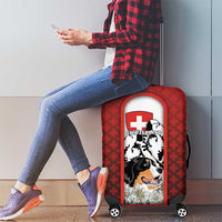 Switzerland Bernese Mountain Dog Luggage Cover Edelweiss Coat Of Arms