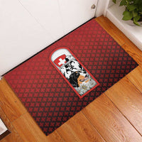 Switzerland Bernese Mountain Dog Rubber Doormat Edelweiss Coat Of Arms