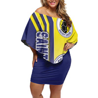 Saint Lucia Football Family Matching Off Shoulder Short Dress and Hawaiian Shirt Piton Boyz Soccer - Road To Champion