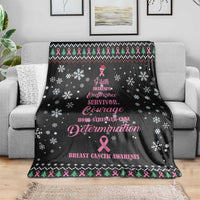 Christmas Tree Breast Cancer Blanket Survivor