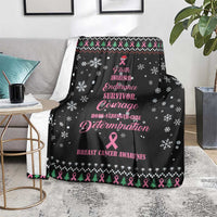 Christmas Tree Breast Cancer Blanket Survivor