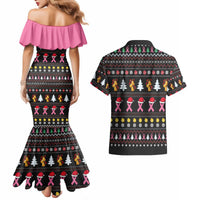 Christmas Tree Breast Cancer Couples Matching Mermaid Dress and Hawaiian Shirt Survivor - Wonder Print Shop