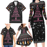 Christmas Tree Breast Cancer Family Matching Long Sleeve Bodycon Dress and Hawaiian Shirt Survivor - Wonder Print Shop