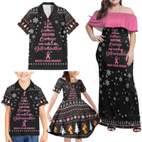Christmas Tree Breast Cancer Family Matching Off Shoulder Maxi Dress and Hawaiian Shirt Survivor - Wonder Print Shop