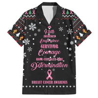 Christmas Tree Breast Cancer Family Matching Short Sleeve Bodycon Dress and Hawaiian Shirt Survivor - Wonder Print Shop