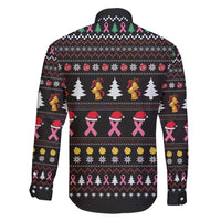 Christmas Tree Breast Cancer Family Matching Short Sleeve Bodycon Dress and Hawaiian Shirt Survivor - Wonder Print Shop