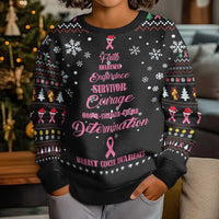 Christmas Tree Breast Cancer Kid Ugly Christmas Sweater Survivor - Wonder Print Shop