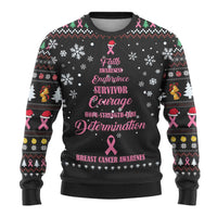 Christmas Tree Breast Cancer Ugly Christmas Sweater Survivor - Wonder Print Shop