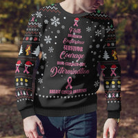 Christmas Tree Breast Cancer Ugly Christmas Sweater Survivor - Wonder Print Shop
