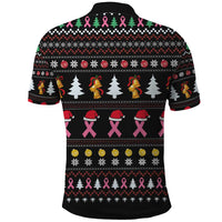 Christmas Tree Breast Cancer Polo Shirt Survivor - Wonder Print Shop