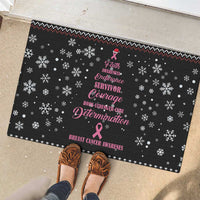 Christmas Tree Breast Cancer Rubber Doormat Survivor - Wonder Print Shop