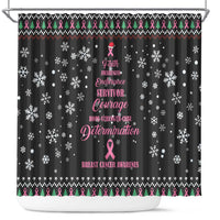 Christmas Tree Breast Cancer Shower Curtain Survivor