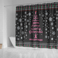Christmas Tree Breast Cancer Shower Curtain Survivor