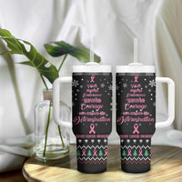 Christmas Tree Breast Cancer Tumbler With Handle Survivor - Wonder Print Shop