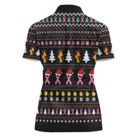 Christmas Tree Breast Cancer Women Polo Shirt Survivor - Wonder Print Shop