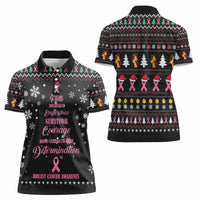 Christmas Tree Breast Cancer Women Polo Shirt Survivor - Wonder Print Shop