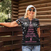 Christmas Tree Breast Cancer Women Polo Shirt Survivor - Wonder Print Shop
