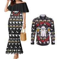 Christmas Boo Beer Couples Matching Mermaid Dress and Long Sleeve Button Shirt I'm Just Here For The Boss
