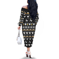 Christmas Boo Beer Family Matching Off The Shoulder Long Sleeve Dress and Hawaiian Shirt I'm Just Here For The Boos - Wonder Print Shop