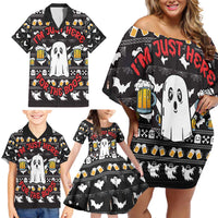 Christmas Boo Beer Family Matching Off Shoulder Short Dress and Hawaiian Shirt I'm Just Here For The Boos - Wonder Print Shop