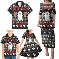 Christmas Boo Beer Family Matching Puletasi and Hawaiian Shirt I'm Just Here For The Boos - Wonder Print Shop