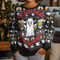 Christmas Boo Beer Kid Ugly Christmas Sweater I'm Just Here For The Boos - Wonder Print Shop