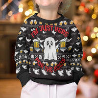 Christmas Boo Beer Kid Ugly Christmas Sweater I'm Just Here For The Boos - Wonder Print Shop