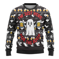 Christmas Boo Beer Ugly Christmas Sweater I'm Just Here For The Boos - Wonder Print Shop