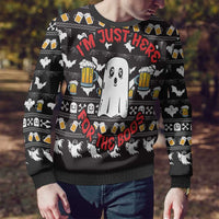 Christmas Boo Beer Ugly Christmas Sweater I'm Just Here For The Boos - Wonder Print Shop