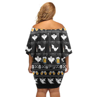 Christmas Boo Beer Off Shoulder Short Dress I'm Just Here For The Boos - Wonder Print Shop