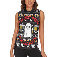 Christmas Boo Beer Women Sleeveless Polo Shirt I'm Just Here For The Boos - Wonder Print Shop
