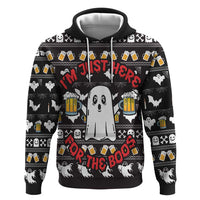 Christmas Boo Beer Zip Hoodie I'm Just Here For The Boos - Wonder Print Shop