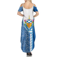 Scotland Forever Family Matching Summer Maxi Dress and Hawaiian Shirt Thistle Lion Rampant