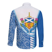 Scotland Forever Long Sleeve Button Shirt Thistle Lion Rampant