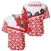 Canada Baseball Jersey Summer Hibiscus Tropical Flower