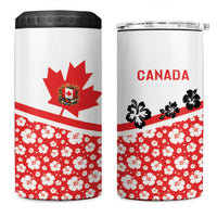 Canada 4 in 1 Can Cooler Tumbler Summer Hibiscus Tropical Flower